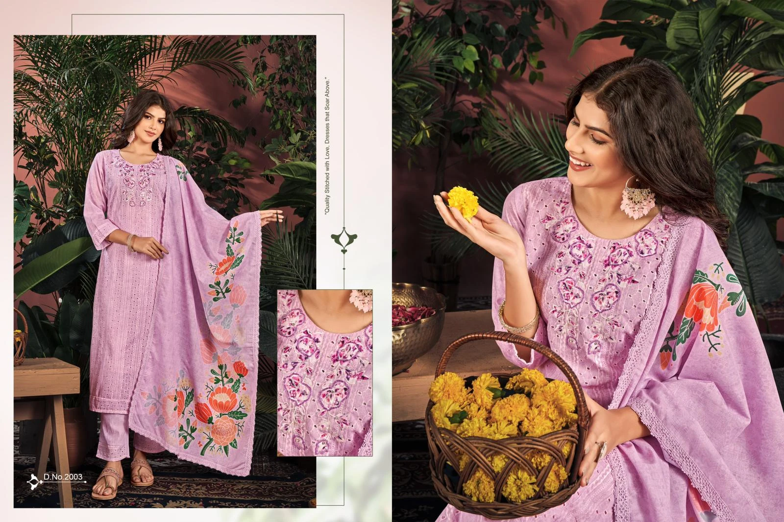 Isavasyam Corporation Cotton Chikan Applique Vol-02 100% Camric Cotton Wholesale Readymade Salwar Suit Catalog — Wholesale Readymade Suit, MPA wholesale from Surat - Gallery Image 5